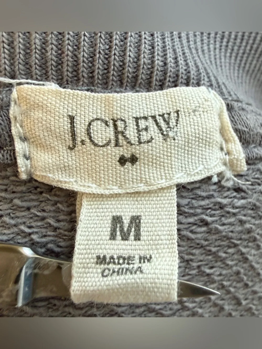 J.Crew Gray Embellished Sweatshirt Size Medium Beaded Crewneck